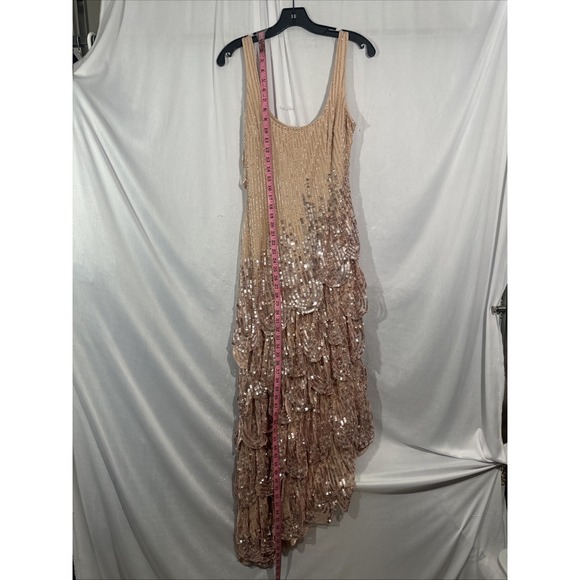 NWT Mac Duggal [ 6 ] 94195 Asymmetrical Scallop Hem Embellished Dress Rose J1867 - Picture 9 of 16